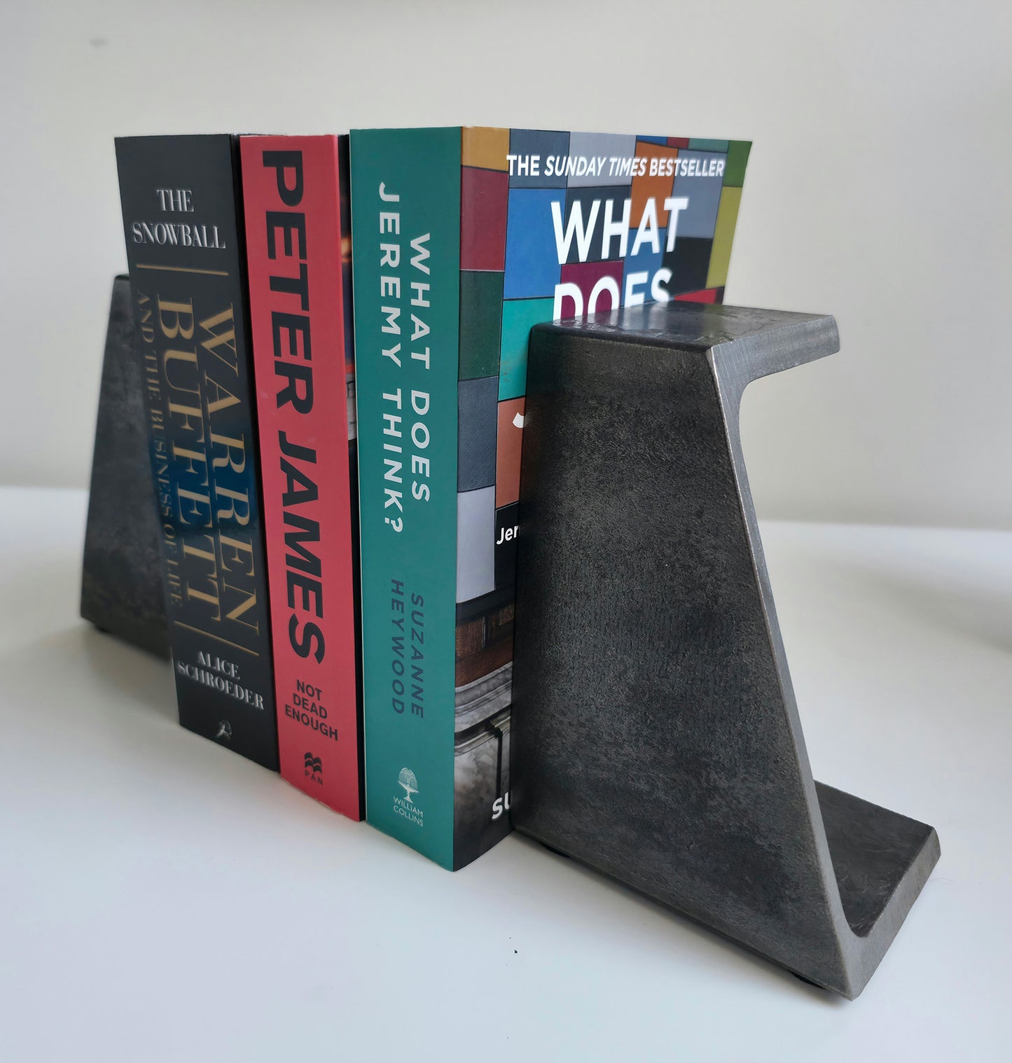 Heavy-Duty Channel Steel Bookends – Industrial, Recycled Metal, Handcrafted.