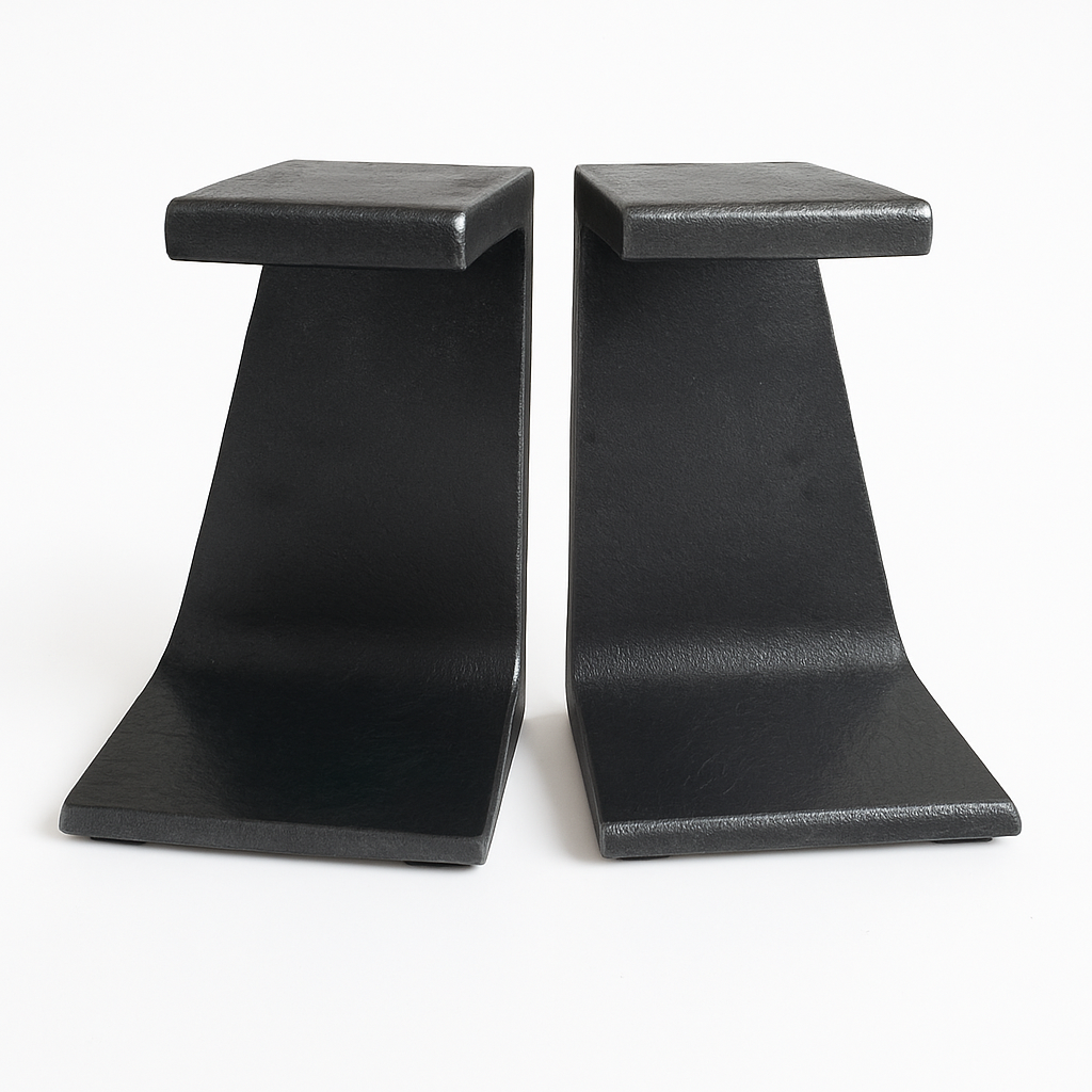 Heavy-Duty Channel Steel Bookends – Industrial, Recycled Metal, Handcrafted.
