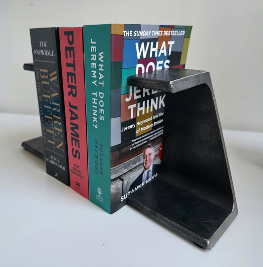 Heavy-Duty Channel Steel Bookends – Industrial, Recycled Metal, Handcrafted.